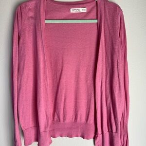Faded Glory Pink Open-Front Lightweight Cardigan